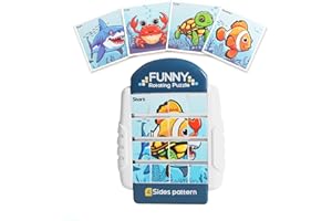 SANFANT Kinder 16-teilige Drehen Puzzle ab 3 4 5 6 Jahre, Flugzeug Autofahrt Hochzeit Beschäftigung Lernspielzeug Motorikspielzeug Geschenk Junge Mädchen, Reisepiele Restaurant Beschäftigung