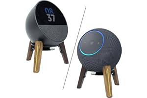 Alloery Desk Stand Compatible with Echo Spot Wood,Dot Max (newest model),Dot 5th,Pop and Homepod mini Stand Protect Speaker Sound Better Stable Wooden Mount Holder for All Suitable Sized Speakers