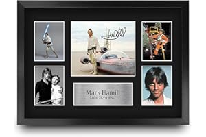 HWC Trading FR A3 Mark Hamill Star Wars Luke Skywalker Cadeaux Imprimés Autographe Affichage d’autographes pour les fans de cinéma - A3 Encadré