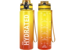 Sahara Sailor Botella de Agua, 500ML/750ML Botella Agua Deporte, Botella Agua Motivacional, Sin BPA & Prueba de Fugas, para Deporte, Gimnasio, Running, Escuela, Bicicleta (1 Botella)