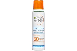 Garnier Ambre Solaire Sensitive Expert+ - Brume Solaire Hypoallergénique Adulte - Très Haute Protection FPS50+ - Non Gras & Non Collant - Waterproof - 150 ml
