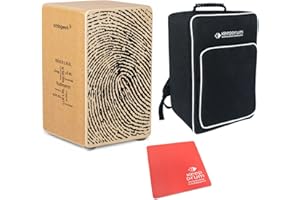 Schlagwerk CP82 Cajon Rudiments Fingerprint + keepdrum Sitzpad rot und Cajon-Tasche