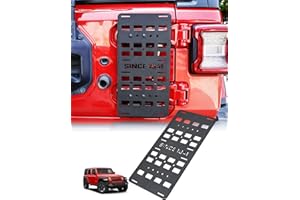 JROAD Rear Door Tailgate Molle Panel Fit for Jeep Wrangler JL JLU 2018-2024 Unlimited Sahara Rubicon Freedom Sport 2/4 Door Tailgate Exterior Storage Shelf Molle Panel (Exclude 2020-2022 Gladiator JT)