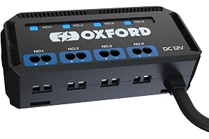Oxford motorcykel 12 V säkringsbox med relä. Snabb kabeldragning 4-vägs säkringshållare med indikatorlampor och 5A säkring fö