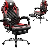 HLFURNIEU Sedia da Gaming Ergonomica, Sedia Gamer con Poggiapiedi, Poltrona Gaming con Schienale Regolabile, Sedia Ufficio Gi