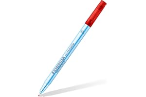 STAEDTLER - Rotulador Lumocolor Correctable punta F de 0,6 mm aproximadamente, color rojo. Caja de cartón con 10 rotuladores (305 F-2 VE)