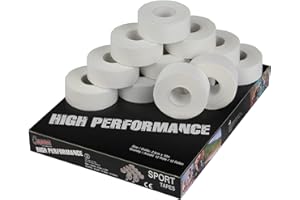 ALPIDEX 12 x Sport Tape 2.5 cm x 10 m Cinta Dedo Adhesiva Deportiva Borde Serrado 100% Algodón Balonmano Fútbol Voleibol Escalada