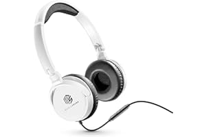Music Sound | HEADBAND filo Basic | Cuffie on ear pieghevoli con filo e microfono - Jack 3.5 mm - Colore Bianco, One Size