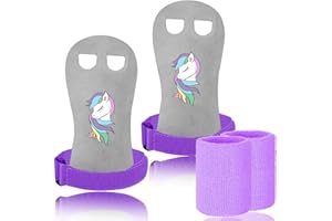 FINGER TEN Juego de muñequeras de gimnasia para niñas, jóvenes, niños, empuñaduras de barra, protección de palma para pesas rusas, deportes, tenis, entrenamiento, ejercicio, yoga, atletismo