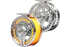 ANGLER DREAM 3/4 5/6 7/8 9/10WT Fliegenfischrolle mit Schnur Combo 3 5 8 WT Fliegenschnur Rückseite Vorfach CNC gefräste Fliegenrolle