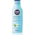 NIVEA SUN Latte Doposole Hydrate 200 ml, Crema doposole con aloe vera bio e acido ialuronico, Crema corpo idratante ad azione