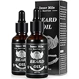 Isner Mile 2 Pack Beard Oil for Men with Castor Oil Serum Conditioner Light Magic Scent, 100% Pure Natural Premium Beard Grow