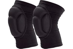 RICHDMI Genouillère Sport Genouillères de Danse Paire Élastique Genou Protection Genouillères Unisexe Anti-Collision Genouillères Volley-Ball pour Sport Danse Yoga Noir