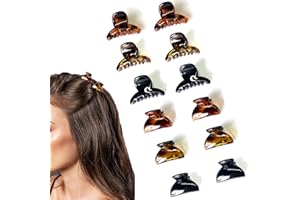 MONOFRESH Pince Cheveux Femme, 12 Pcs Mini Pince Crabe Couleur Différente, Petite Pinces à Cheveux, Pince Griffe Barettes Cheveux, Antidérapant accessoire Cheveux Pour Filles et Femmes