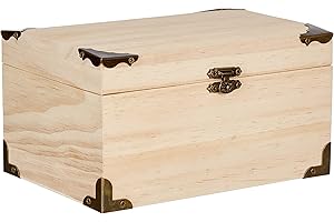 Glorex Wooden Treasure Chest, Natural, 18 x 12.5 x 10 cm