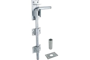 IRONTITE® Galvanised Gate Drop Bolt, Heavy Duty Gate Drop Bolts for Wooden Gates, Surface Mounted Gate Bolt Ideal for Garage Doors and Gates, 300mm (12").