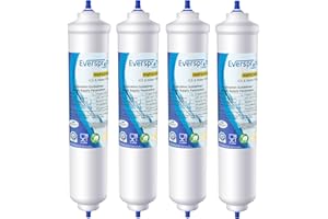 EVERSPRING Filtro de agua para refrigerador Compatible Con Samsung DA29-10105J, DA29-10105J HAFEX/EXP, DA99-02131B, WSF-100, EF9603, HAIER LG Refrigerador de línea, 4 piezas.