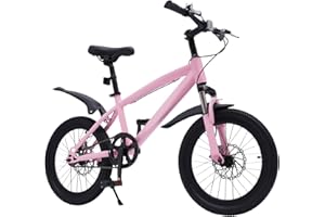 HauTour Bicicleta para niños de 14, 16, 18, 20", bicicleta infantil de acero rico en carbono con volante y sillín de altura ajustable, para niños de 3 a 9 años