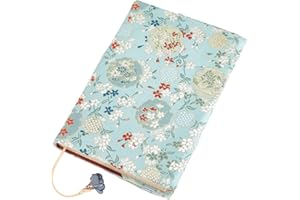 CRASPIRE Copertina per Libro Adatta al Formato A5 83 x 65 Pollici in Morbido Tessuto Satinato Motivo Floreale Vintage Lavabile Segnalibro Copertina Rigida Copertina Morbida Protezione per Libri