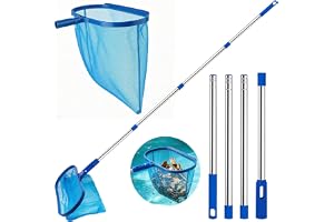 4BAOHUI Poolhåv med teleskopstång, 175 cm håv pool finmaskig, 35 cm djup dammhåv, poolhåv för pool, damm, alger och bestway pool, uppställningspool, plaskbassäng, bubbelpool