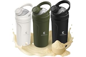 Khroom Shaker Proteine Acciaio Inox 700ml | Borraccia Palestra Termica 12h Freddo/Caldo | Bottiglia Shaker per Proteine | Shaker Palestra con Filtro | Accessorio Fitness Uomo Donna (Nero)