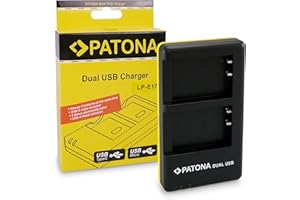 PATONA Cargador Doble para LP-E17 Batería Compatible con Canon EOS RP R8 R10 R50 R100 77D 200D 250D 750D 760D 800D 850D M3 M5 M6 Rebel SL3 SL2 Kiss X8i X9
