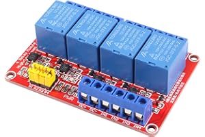 AEDIKO 4 Channel Relay Module Relay Board with Optocoupler Isolation Suport High/Low Level Trigger (5, Volt)