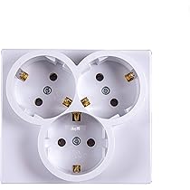 LINA Stopcontact 3-voudig VDE voor inbouw Schuko wit met frame H1-C51GM H1-C003 complete set UP stekker wandcontactdoos drievoudig kunststof frame