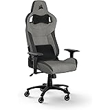 Corsair T3 RUSH Fabric (2023) Sedia da Gioco, Tessuto Esterno Morbido Traspirante, Cuscino Cervicale Regolabile e supporto Lo