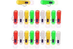 TIANNAIT 20pcs jouet en plastique coloré pour enfants petite lampe de poche, lampe de poche domestique portable, porte-clés léger, lumière extérieure de camping, cadeau d'anniversaire pour enfants