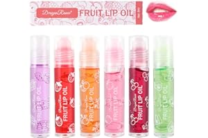 Greoer 6 Pieces Lip Balm Lip Oil Set, Fruit-flavored Moisturizing Lip Gloss, Plumping Lip Gloss Crystal Jelly Liquid Lipstick for Women and Girls