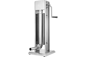 Zelsius | Macchina per riempire salsicce professionale in acciaio inox + quattro diversi tubi di riempimento | insaccatrice, pressa per salsicce, macchina con cambio a due velocità (7 Litro, argento)