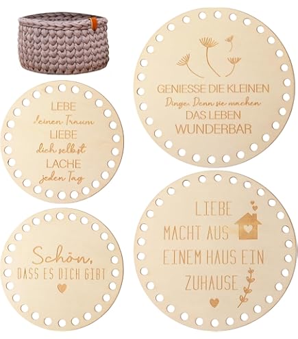 4 maten natuurlijke houten mand bodem om te haken, ronde blanker gehaakte mand, cirkel, zelfgemaakte mandbodem voor doe-het-zelf mand, weaving, mandvlechten, knutselen, woondecoratie, rook, 10/15/20