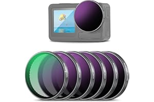 NEEWER ND Filter Set Compatible with DJI Osmo Action 3/4/5 Pro, 6 Pack ND8+ND16+ND32+ND64+ND1000+CPL Neutral Density Polarizing Action Camera Accessories, Multicoated HD Optical Glass, FL-A78