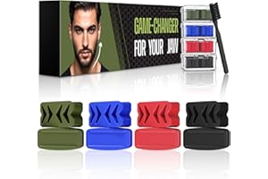 Azrra Jaw Trainer, Jaw Exerciser & Jawline Shaper for Men & Women, Double Chin Reducer, Jawline Toning Tool with 4 Resistance Levels (8pcs)