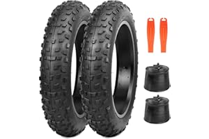 GRELiving 20x4.0 Fat Tyre Bike Tires (2-Pack) - Premium 20" x 4.0 All-Terrain Tyres for E-Bike/MTB/Gravel Bikes - 98-406 Compatible