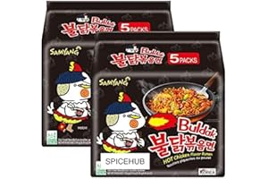 SPICEHUB SAMYANG Buldak HOT Chicken Flavour Ramen Noodles, (Pack of 10) BY SPICEHUB