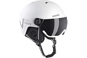 BLACK CREVICE Casque de Ski Kaprun I Casque de Ski avec visière en Style Pilote en différentes Couleurs I Hommes & Femmes I Casque de Snowboard Unisexe I Respirant I Taille réglable