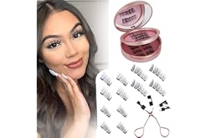CHLFFUA Faux Cils Magnetique 3 paires Aimanté sans colle Cils Magnetique Naturel 3d Waterproof Effet sans Eye-Liner Réutilisables, Facile à utiliser,avec Applicateur