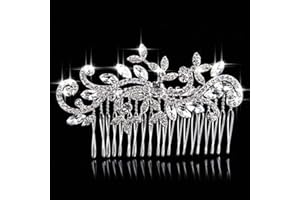 Txian Wedding Bridal Bridesmaid Flower Crystal Rhinestones Pearls Hair Comb Clip (crystal)