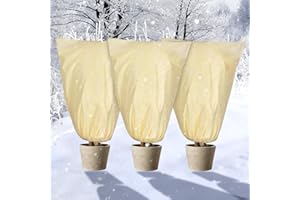 FFTANXS 3 piezas Cubre plantas invierno,Protector plantas heladas,80 x 120cm Capuchas Plantas Invierno, Cubiertas de Protección contra Heladas de Plantas para Todo Tipo de Árboles, Plantas y Arbustos(Beige)