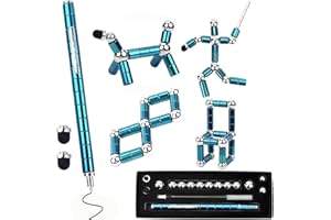 CTYESGH Magnetic Fidget Pen,Magnetischer Kugelschreiber,Lustig Multifunktions Magnetstift, Stressabbau Druckkugelschreiber für Junge Männer & Frauen (Blau)