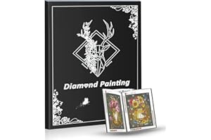 Pykaqil Diamond Painting Álbum A2, Álbum de Pintura Diamantes, Diamond Painting Álbum de Fotos, Libro de Almacenamiento A2 (Negro-30 Páginas, Puede Contener 60 Hojas)