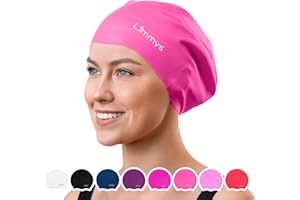 Limmys Czepek pływacki dla dorosłych z długimi włosami - 100% silikonowy czepek kąpielowy dla dzieci dla mężczyzn i kobiet - jakość premium, elastyczne i wygodne czapki kąpielowe