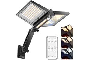 Quntis Solar Security Lights Outdoor Motion Sensor, 180 LED Remote Control Solar Wall Light IP65 Waterproof Solar Flood Light, Dimmable Solar Lights Outdoor for Front Door Yard Garden Garage