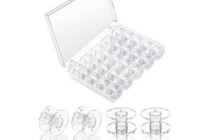 MXTIMWAN 25 Pezzi Bobine Macchina da Cucire Rocchetti per Macchina da Cucire Bobine, Universali Trasparente Plastica Rocchetti per Cucito per Macchine da Cucire Domestiche