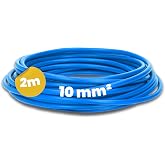 Kalitec 2 m H07V-K 10 mm&sup2; Blue Flexible Cable for Electric Cabinet | Class 5 copper wiring for industrial installations, mach