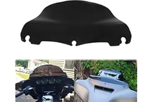 HDBUBALUS Motorcycle 9" Wave Windshield Windscreen Fit for Harley Touring Electra Street Glide 2014-2020 Black