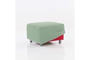 MAXIFUNDAS FUNDAS DE SOFA & CHAISE LONGUE MAXIFUNDAS - Funda de Puff RELIVE Turquesa. Válido para Puffs de 40 a 60 cm Cada Lado