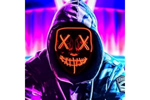 AuLinx LED Maske Karneval,Grusel Purge Mask Dunkeln Leuchten,für Fasching Carnival KostüMspiele Cosplays Feste Partys und Deko Requisiten für Erwachsene MäNner Und Frauen